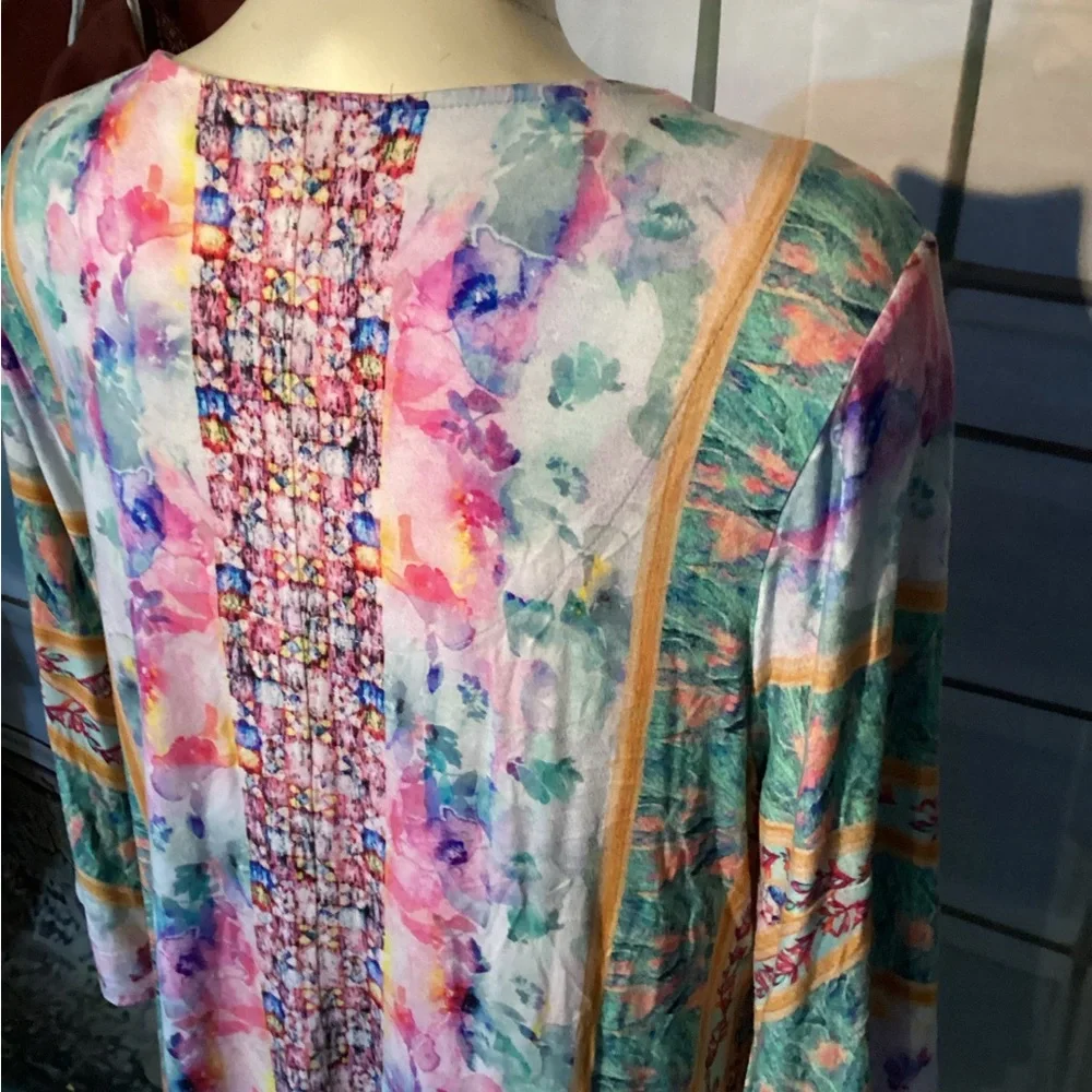 Soft Surroundings Boutique Womens BOHO Embroidered Aerhart Knit Tunc/Dress Sz 2X - Picture 12 of 16